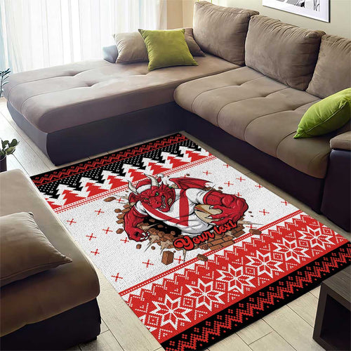 Illawarra Dragons Fire Personalised Area Rug Christmas Rugby League Spirit - Aussie Hoodie