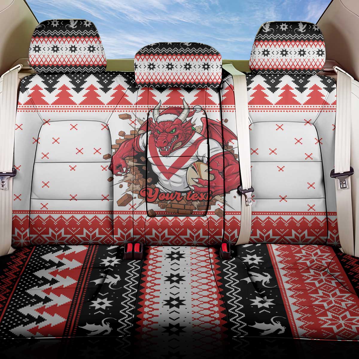 Illawarra Dragons Fire Personalised Back Car Seat Cover Christmas Rugby League Spirit - Aussie Hoodie