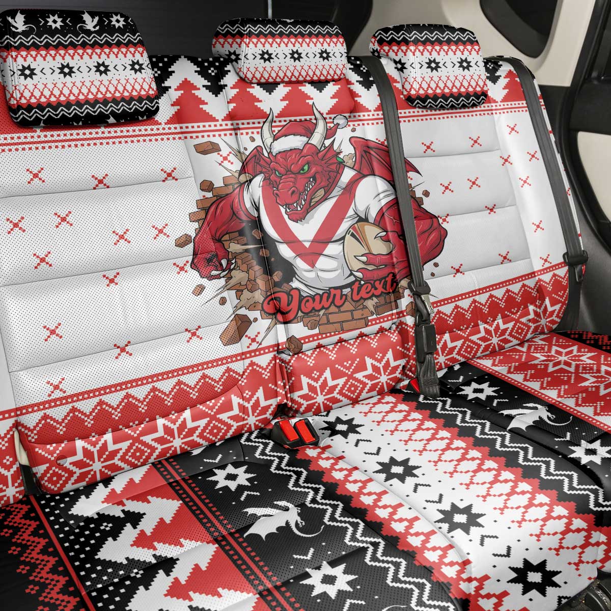 Illawarra Dragons Fire Personalised Back Car Seat Cover Christmas Rugby League Spirit - Aussie Hoodie