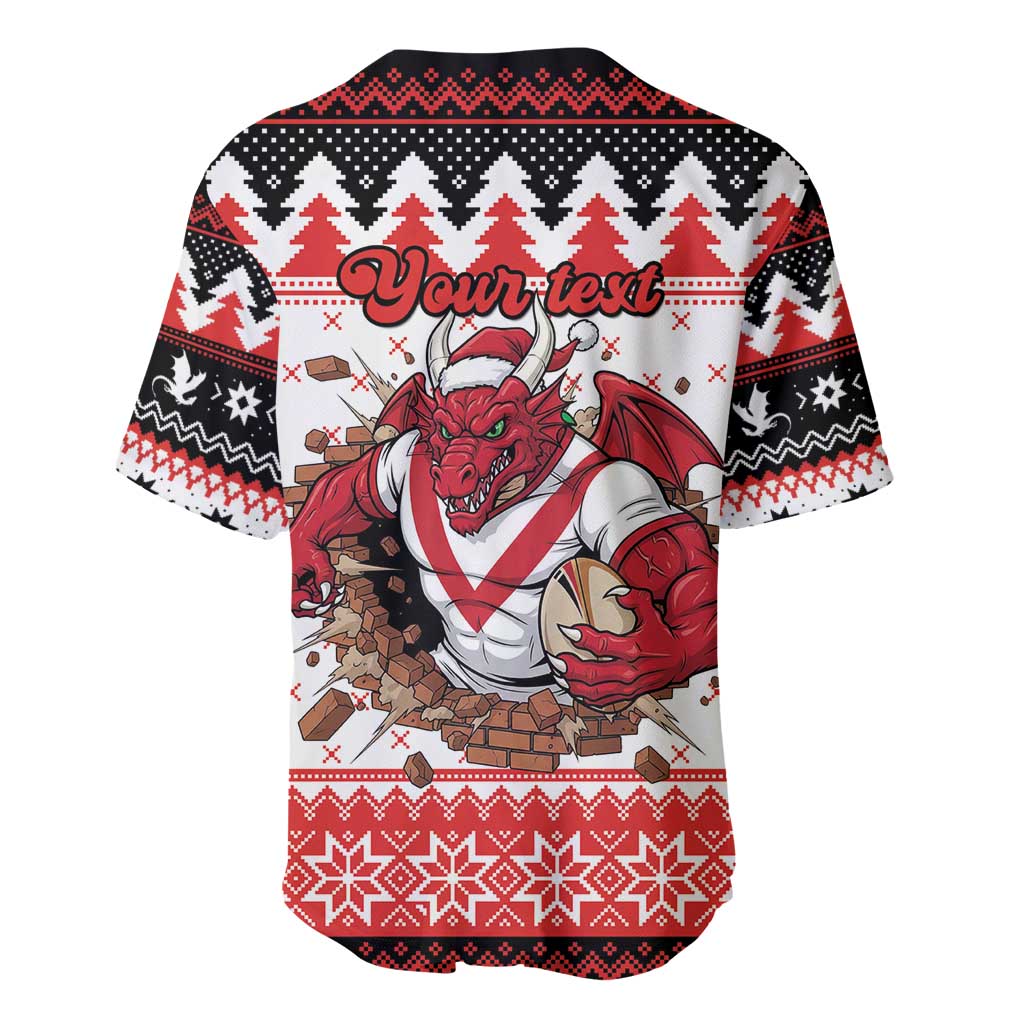 Illawarra Dragons Fire Personalised Baseball Jersey Christmas Rugby League Spirit - Aussie Hoodie
