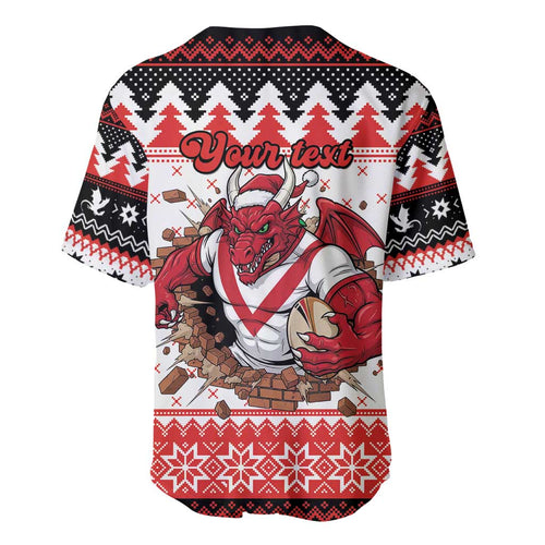 Illawarra Dragons Fire Personalised Baseball Jersey Christmas Rugby League Spirit - Aussie Hoodie