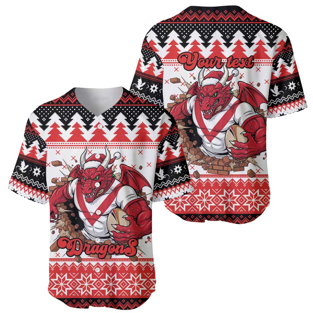 Illawarra Dragons Fire Personalised Baseball Jersey Christmas Rugby League Spirit - Aussie Hoodie