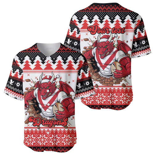 Illawarra Dragons Fire Personalised Baseball Jersey Christmas Rugby League Spirit - Aussie Hoodie
