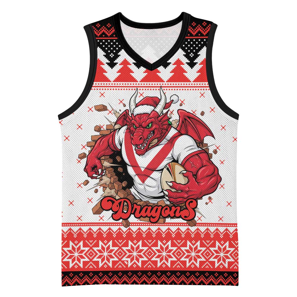 Illawarra Dragons Fire Personalised Basketball Jersey Christmas Rugby League Spirit - Aussie Hoodie