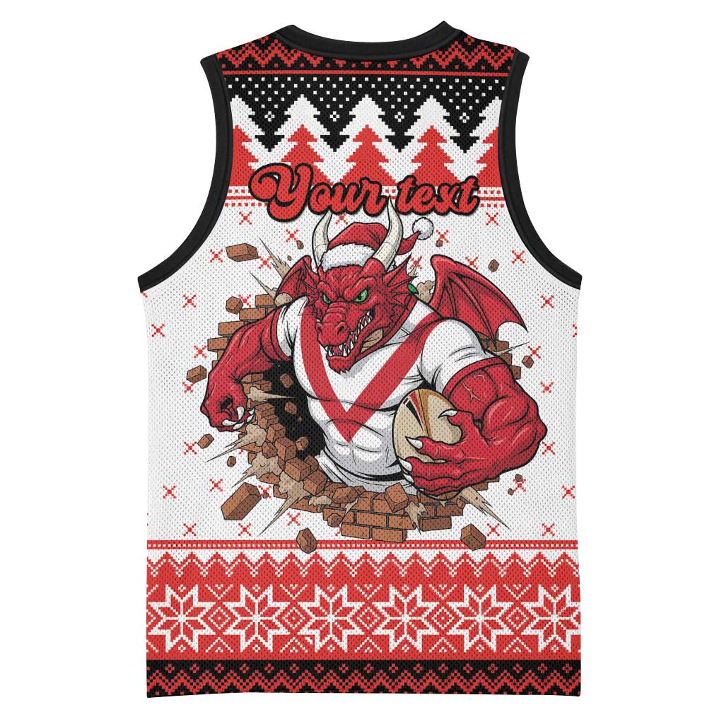 Illawarra Dragons Fire Personalised Basketball Jersey Christmas Rugby League Spirit - Aussie Hoodie
