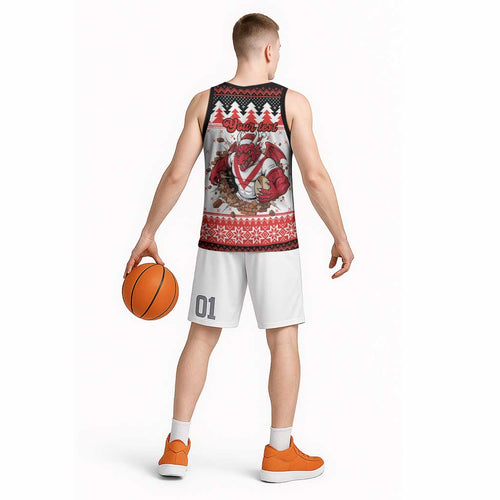 Illawarra Dragons Fire Personalised Basketball Jersey Christmas Rugby League Spirit - Aussie Hoodie