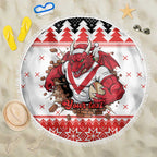 Illawarra Dragons Fire Personalised Beach Blanket Christmas Rugby League Spirit - Aussie Hoodie