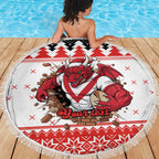Illawarra Dragons Fire Personalised Beach Blanket Christmas Rugby League Spirit - Aussie Hoodie