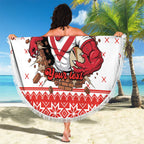 Illawarra Dragons Fire Personalised Beach Blanket Christmas Rugby League Spirit - Aussie Hoodie