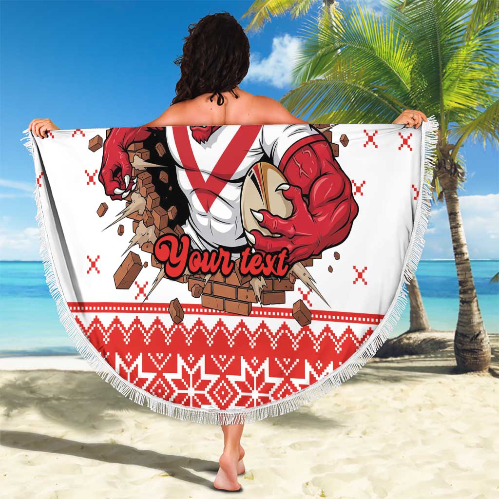 Illawarra Dragons Fire Personalised Beach Blanket Christmas Rugby League Spirit - Aussie Hoodie