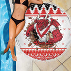 Illawarra Dragons Fire Personalised Beach Blanket Christmas Rugby League Spirit - Aussie Hoodie