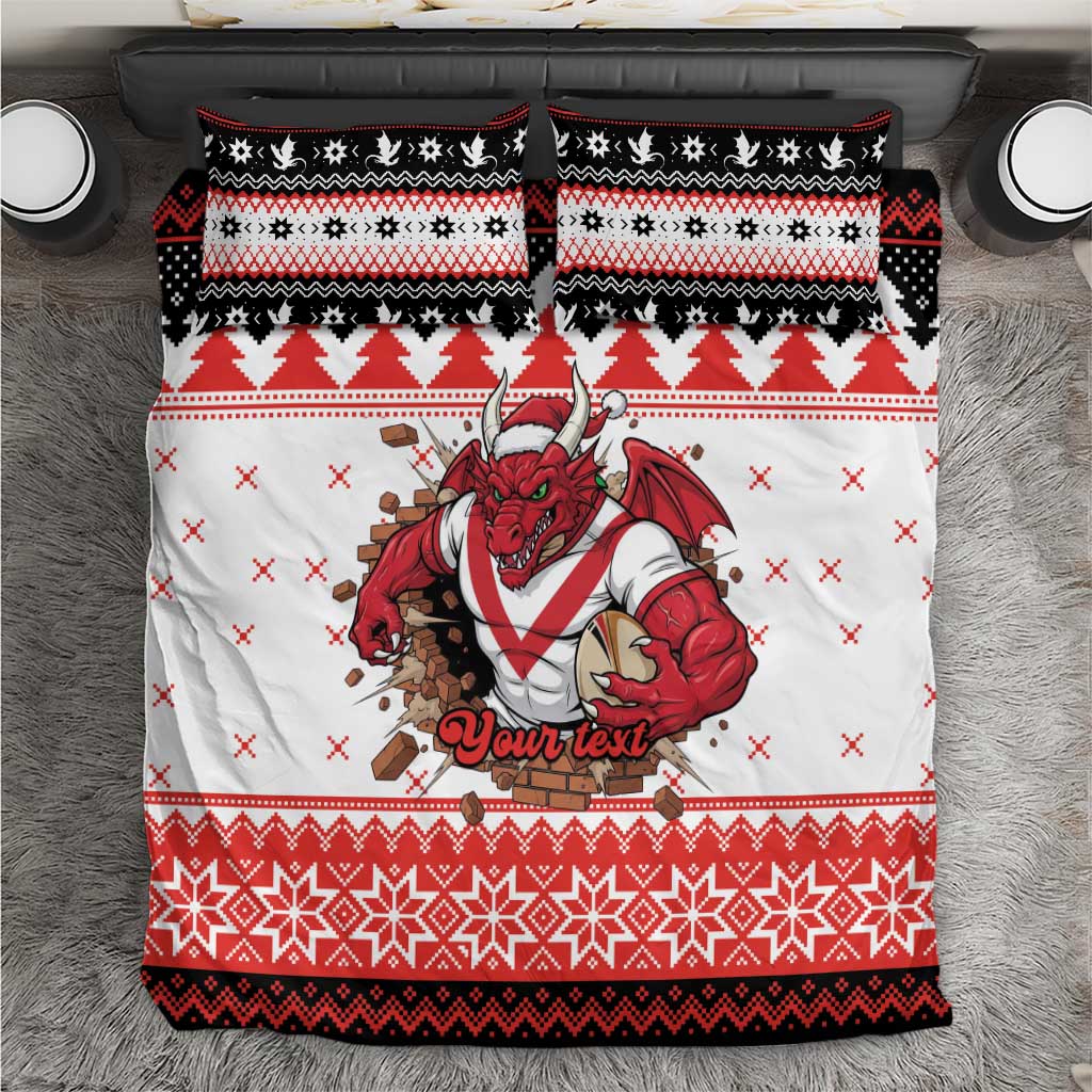 Illawarra Dragons Fire Personalised Bedding Set Christmas Rugby League Spirit - Aussie Hoodie