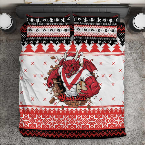 Illawarra Dragons Fire Personalised Bedding Set Christmas Rugby League Spirit - Aussie Hoodie
