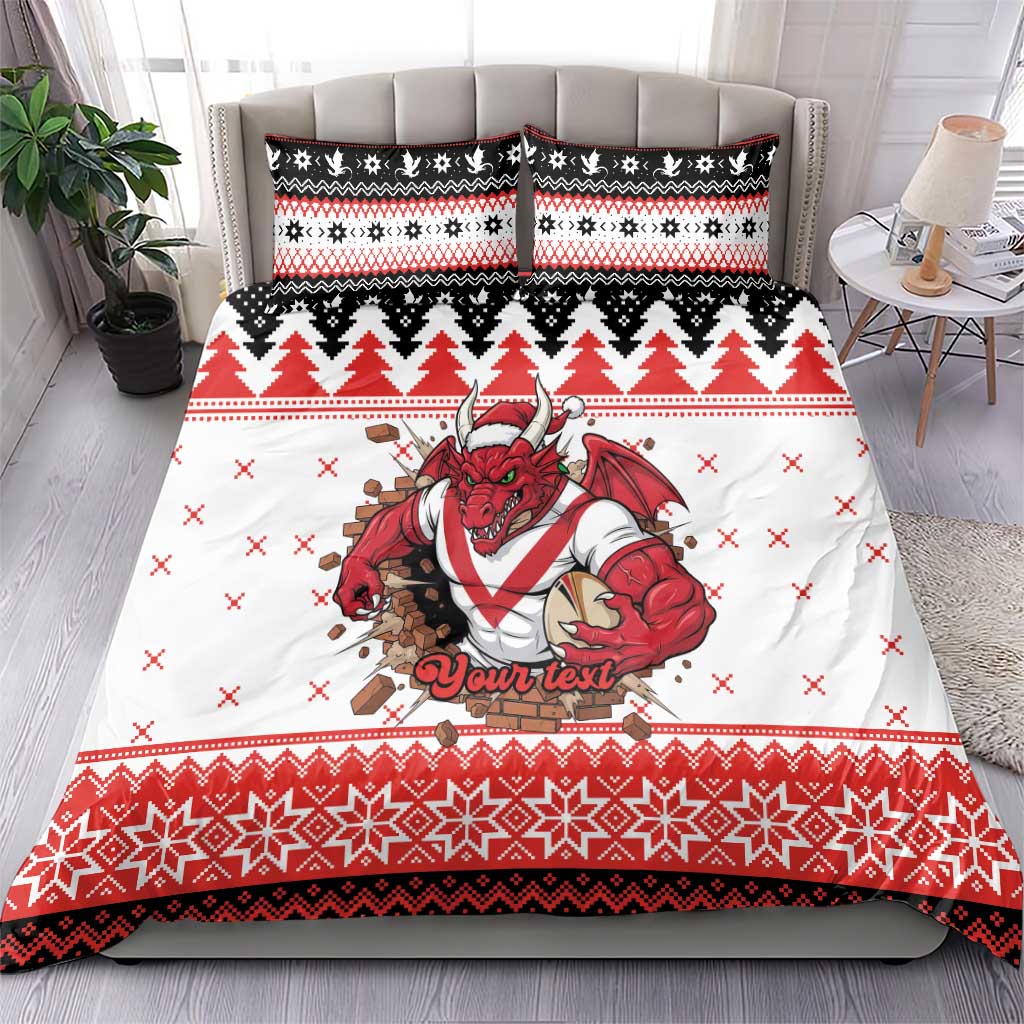 Illawarra Dragons Fire Personalised Bedding Set Christmas Rugby League Spirit - Aussie Hoodie