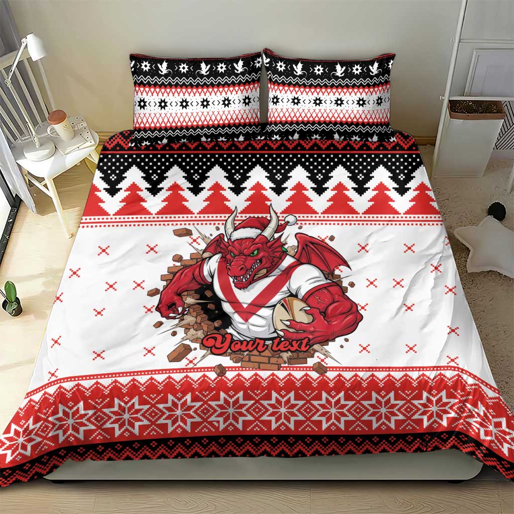 Illawarra Dragons Fire Personalised Bedding Set Christmas Rugby League Spirit - Aussie Hoodie