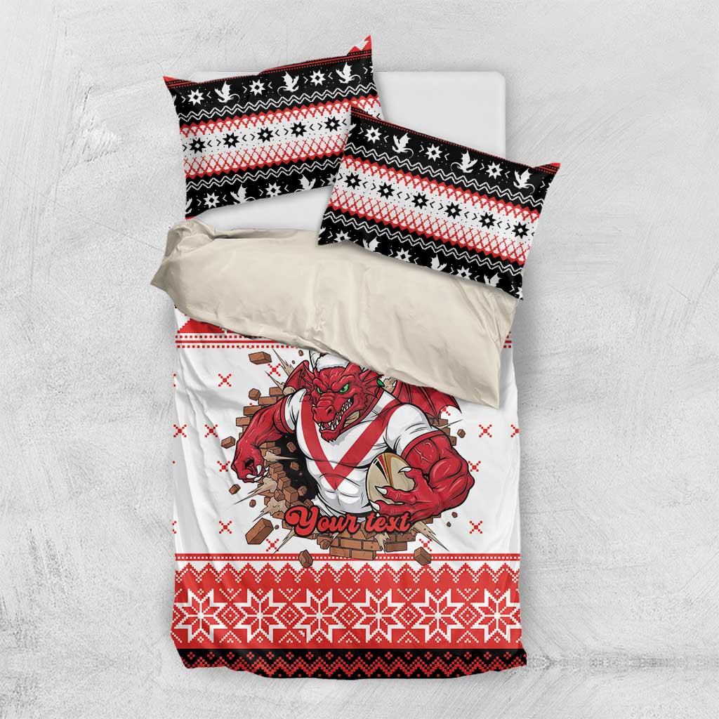 Illawarra Dragons Fire Personalised Bedding Set Christmas Rugby League Spirit - Aussie Hoodie