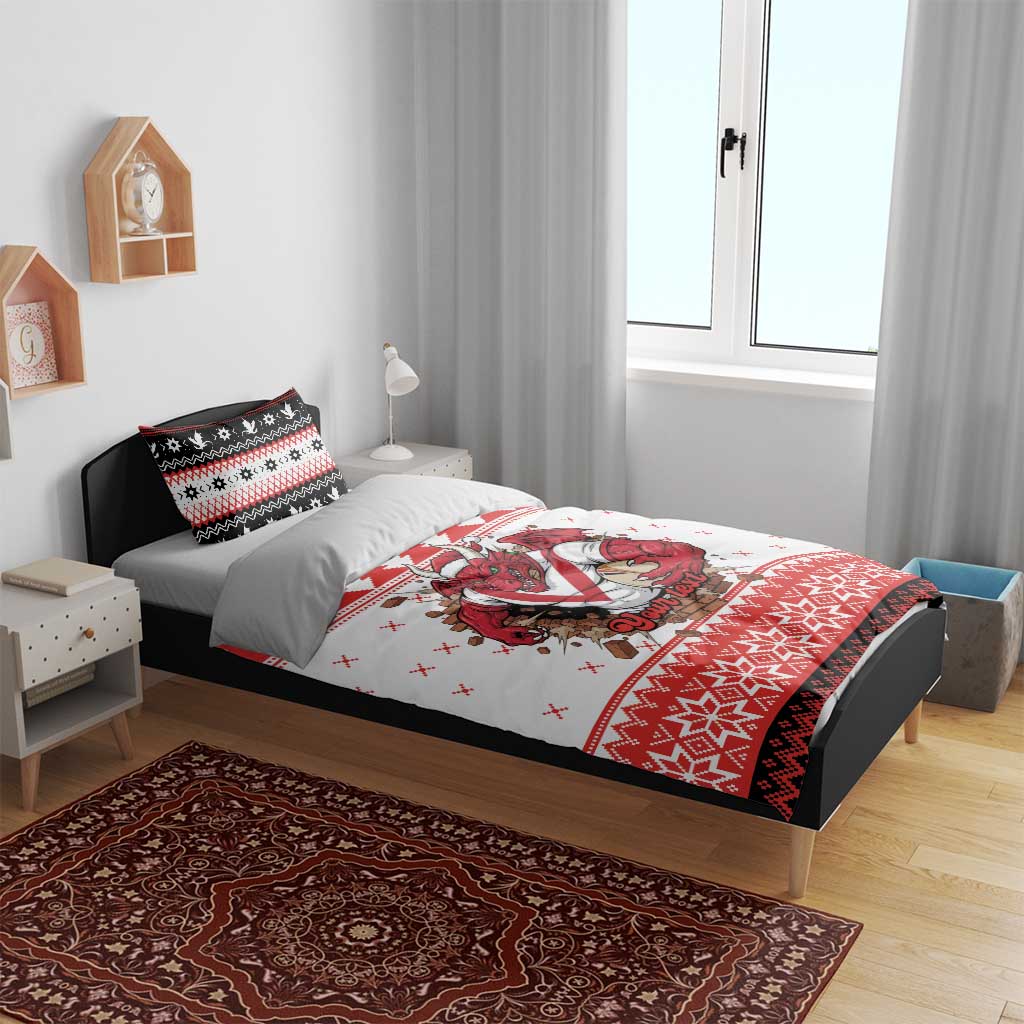 Illawarra Dragons Fire Personalised Bedding Set Christmas Rugby League Spirit - Aussie Hoodie