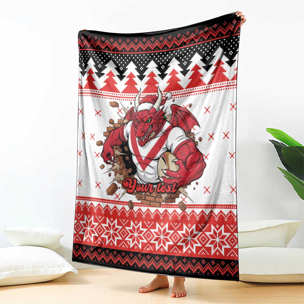 Illawarra Dragons Fire Personalised Blanket Christmas Rugby League Spirit - Aussie Hoodie