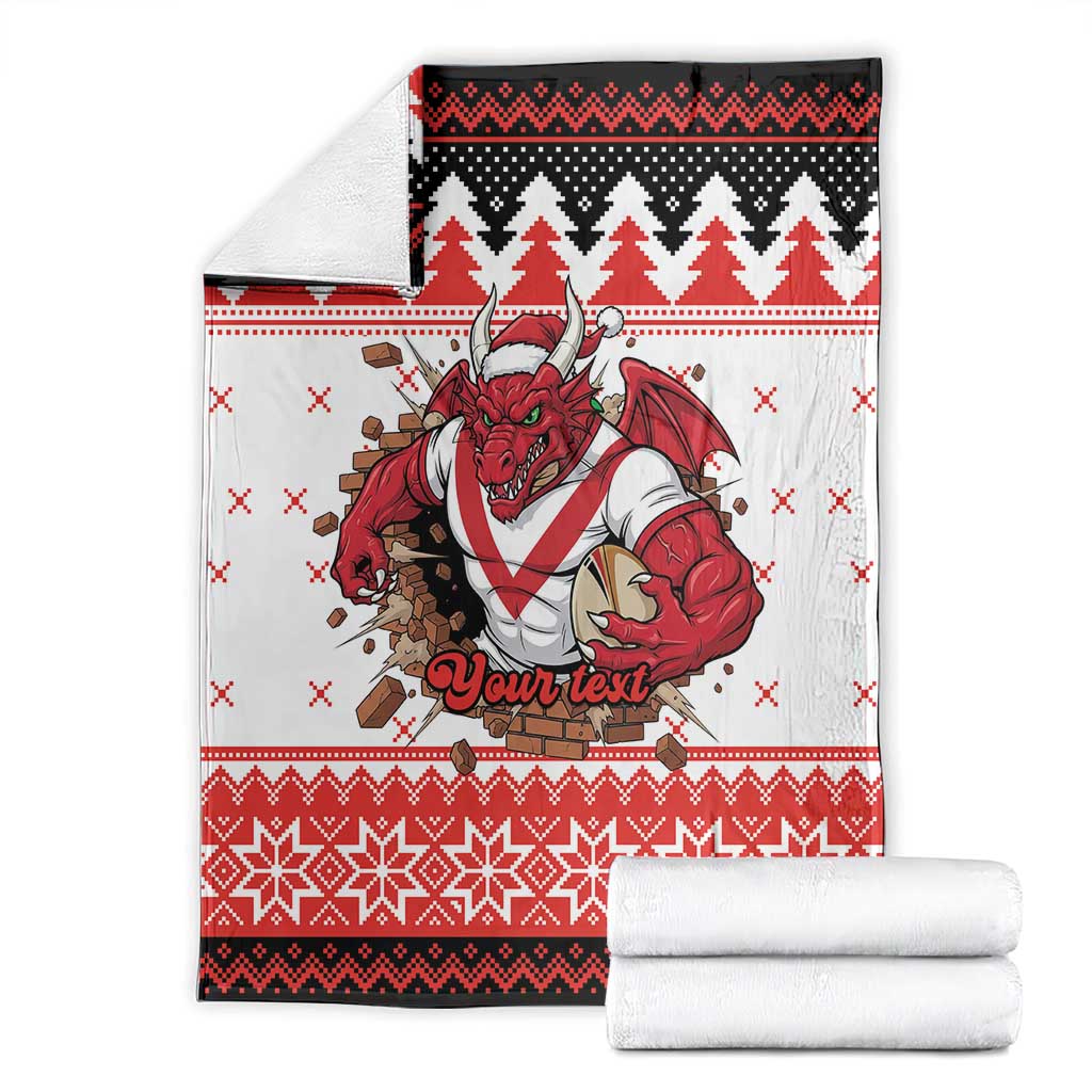 Illawarra Dragons Fire Personalised Blanket Christmas Rugby League Spirit - Aussie Hoodie