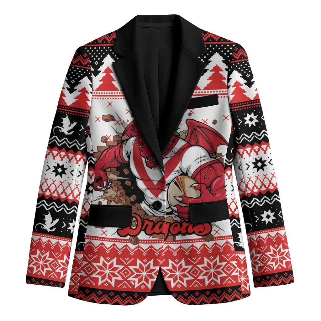 Illawarra Dragons Fire Personalised Blazer Christmas Rugby League Spirit - Aussie Hoodie