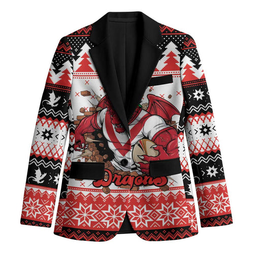 Illawarra Dragons Fire Personalised Blazer Christmas Rugby League Spirit - Aussie Hoodie