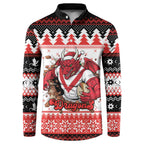 Illawarra Dragons Fire Personalised Button Sweatshirt Christmas Rugby League Spirit - Aussie Hoodie