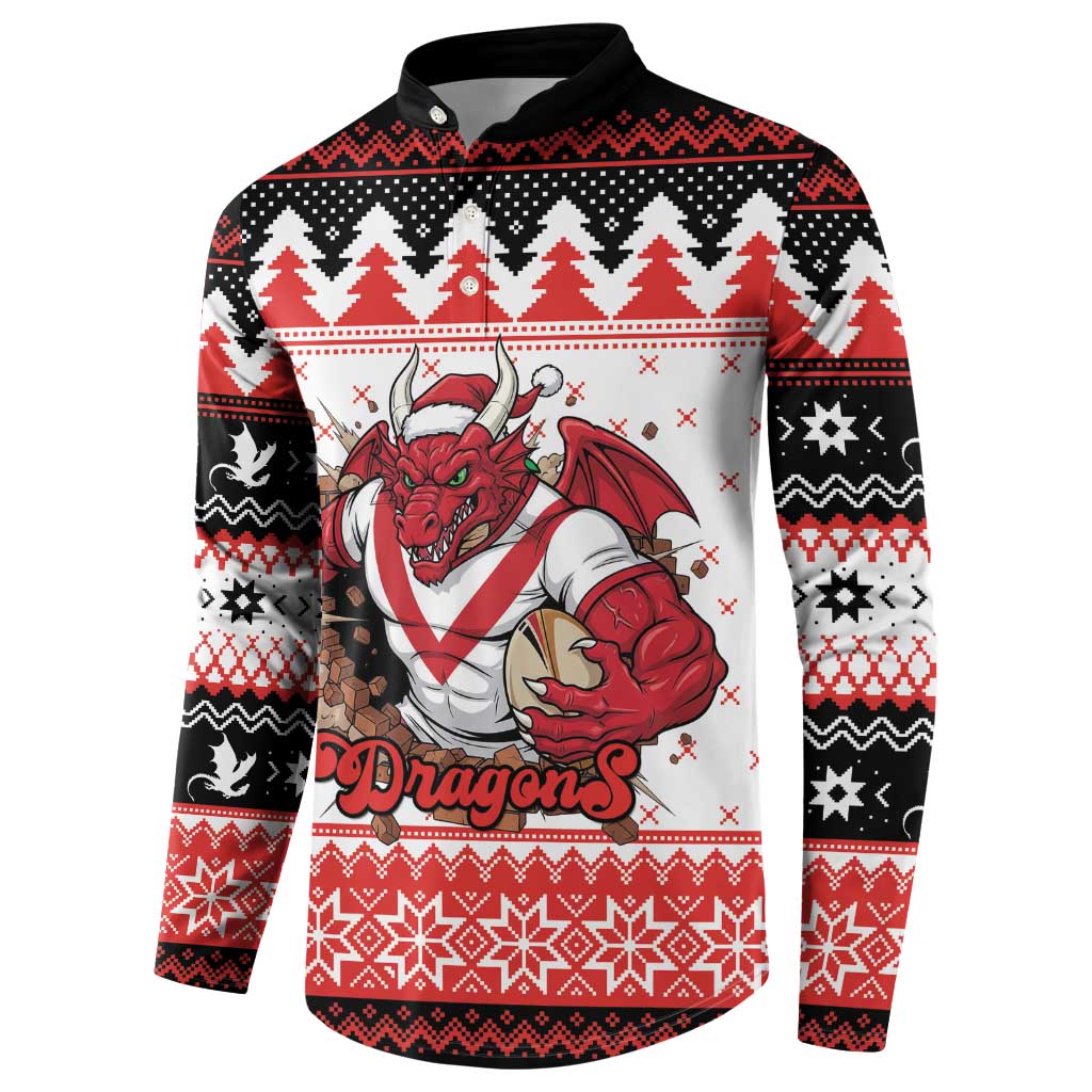 Illawarra Dragons Fire Personalised Button Sweatshirt Christmas Rugby League Spirit - Aussie Hoodie