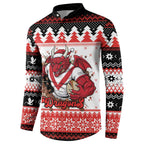 Illawarra Dragons Fire Personalised Button Sweatshirt Christmas Rugby League Spirit - Aussie Hoodie