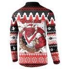 Illawarra Dragons Fire Personalised Button Sweatshirt Christmas Rugby League Spirit - Aussie Hoodie