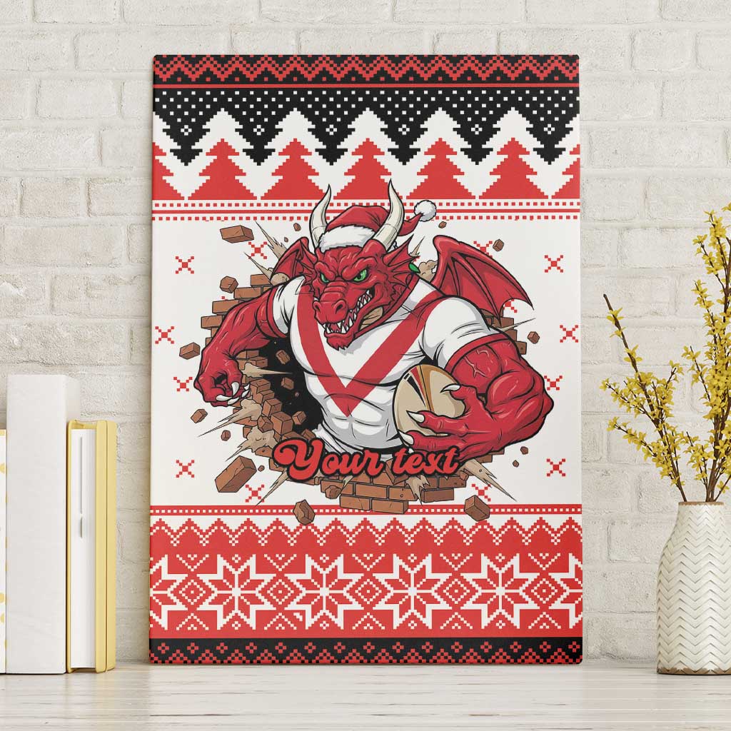 Illawarra Dragons Fire Personalised Canvas Wall Art Christmas Rugby League Spirit - Aussie Hoodie