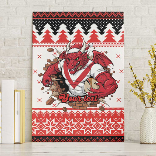 Illawarra Dragons Fire Personalised Canvas Wall Art Christmas Rugby League Spirit - Aussie Hoodie