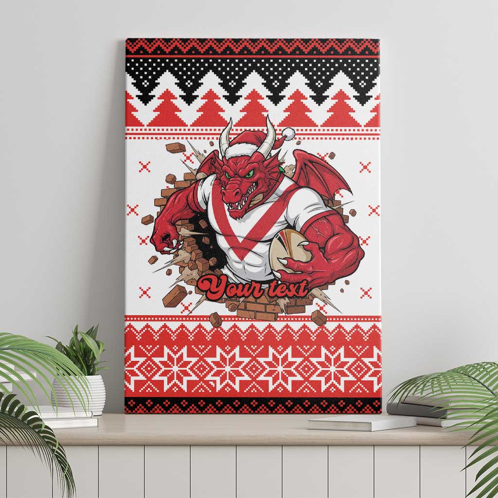 Illawarra Dragons Fire Personalised Canvas Wall Art Christmas Rugby League Spirit - Aussie Hoodie