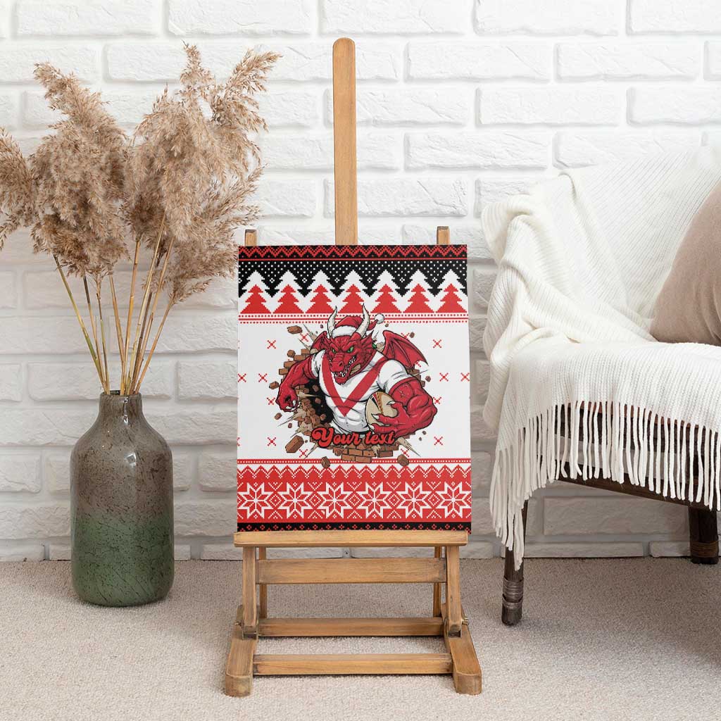 Illawarra Dragons Fire Personalised Canvas Wall Art Christmas Rugby League Spirit - Aussie Hoodie