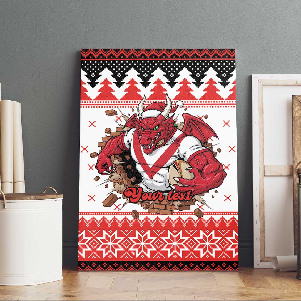 Illawarra Dragons Fire Personalised Canvas Wall Art Christmas Rugby League Spirit - Aussie Hoodie