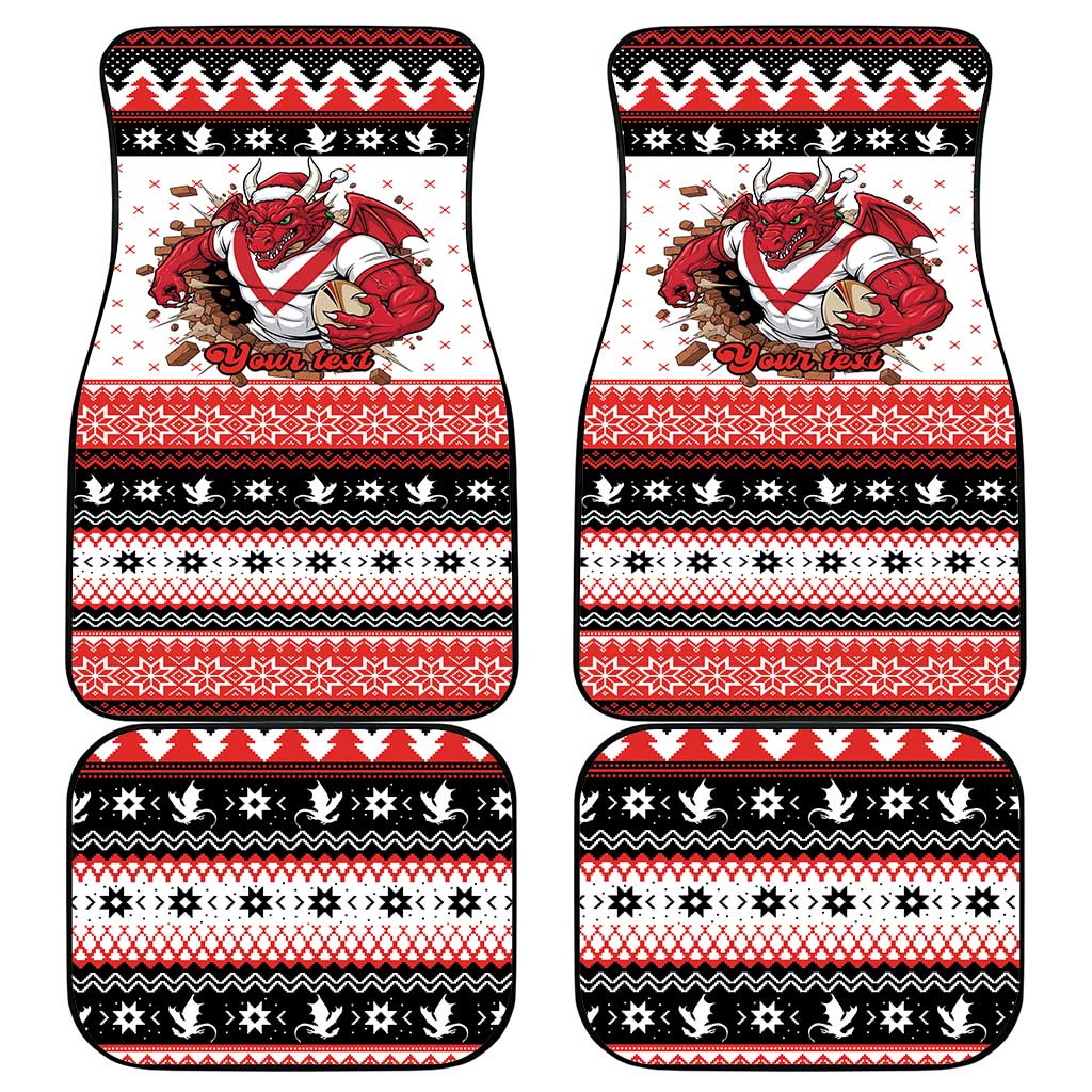 Illawarra Dragons Fire Personalised Car Mats Christmas Rugby League Spirit - Aussie Hoodie