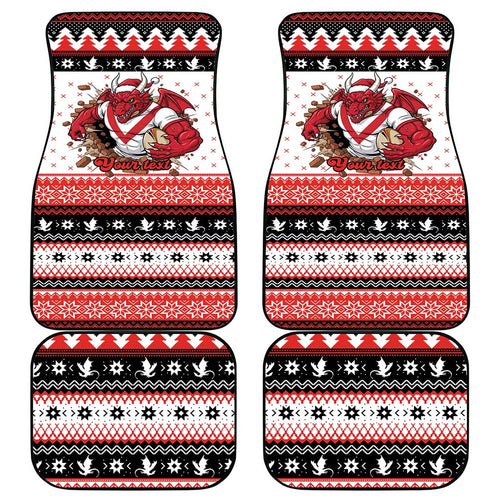 Illawarra Dragons Fire Personalised Car Mats Christmas Rugby League Spirit - Aussie Hoodie