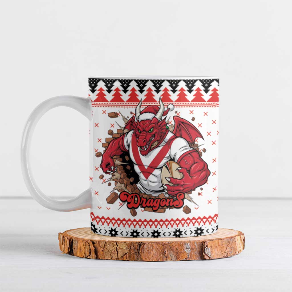 Illawarra Dragons Fire Personalised Ceramic Mug Christmas Rugby League Spirit - Aussie Hoodie