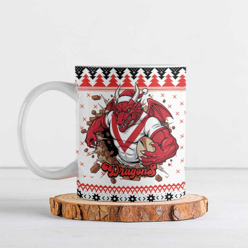 Illawarra Dragons Fire Personalised Ceramic Mug Christmas Rugby League Spirit - Aussie Hoodie