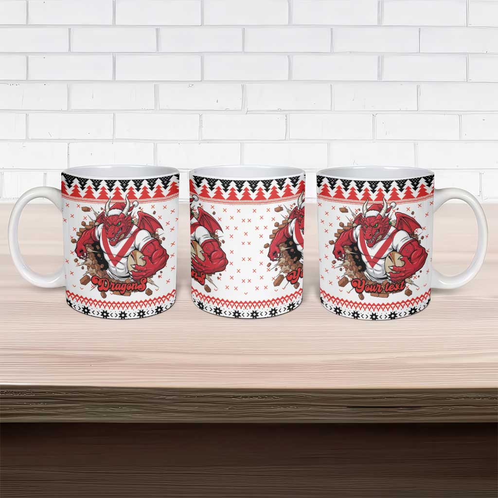 Illawarra Dragons Fire Personalised Ceramic Mug Christmas Rugby League Spirit - Aussie Hoodie