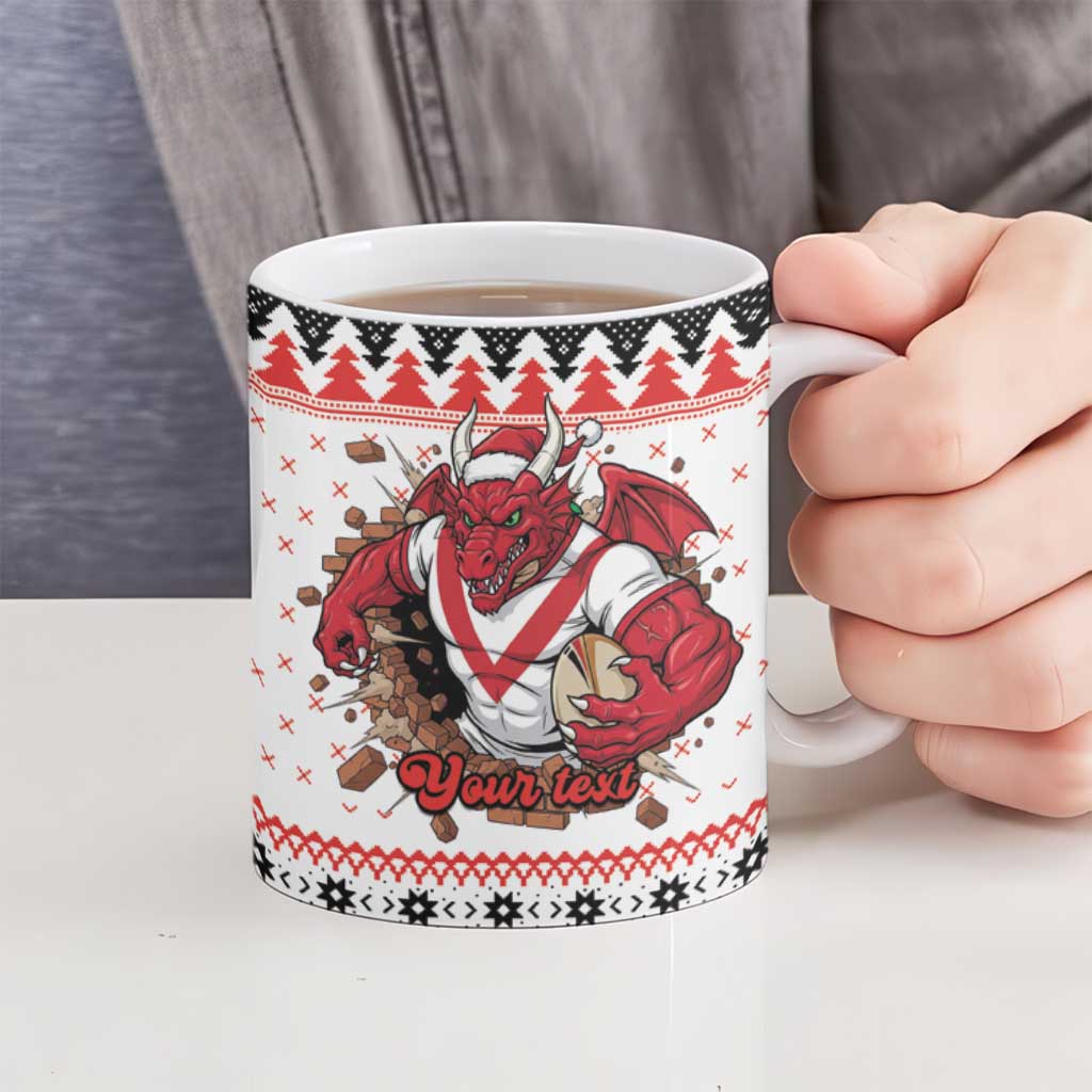Illawarra Dragons Fire Personalised Ceramic Mug Christmas Rugby League Spirit - Aussie Hoodie