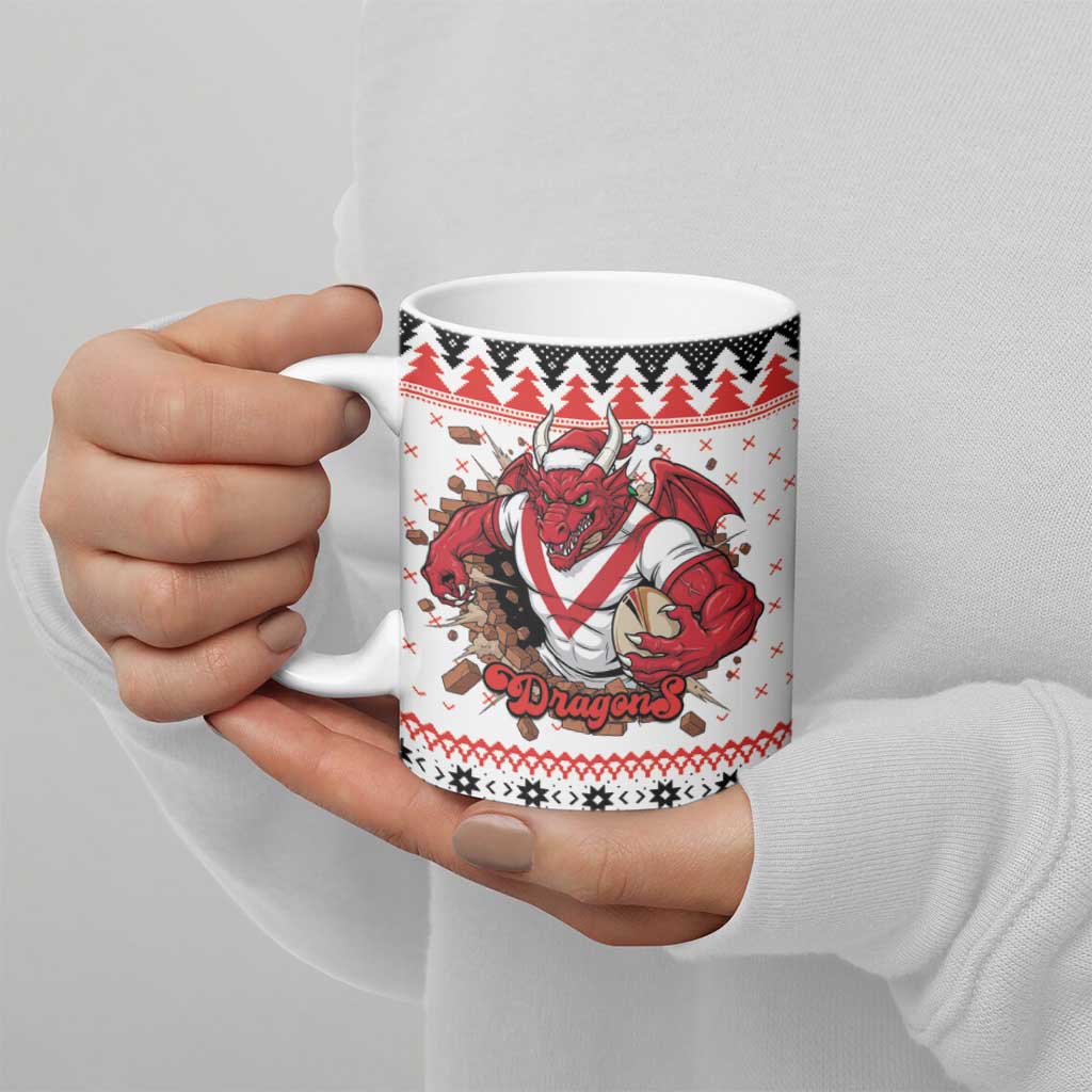 Illawarra Dragons Fire Personalised Ceramic Mug Christmas Rugby League Spirit - Aussie Hoodie
