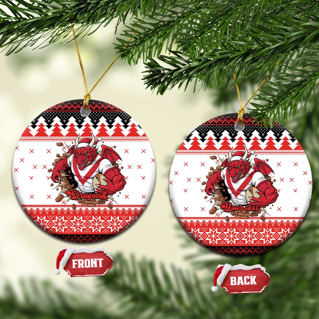 Illawarra Dragons Fire Personalised Ceramic Ornament Christmas Rugby League Spirit - Aussie Hoodie