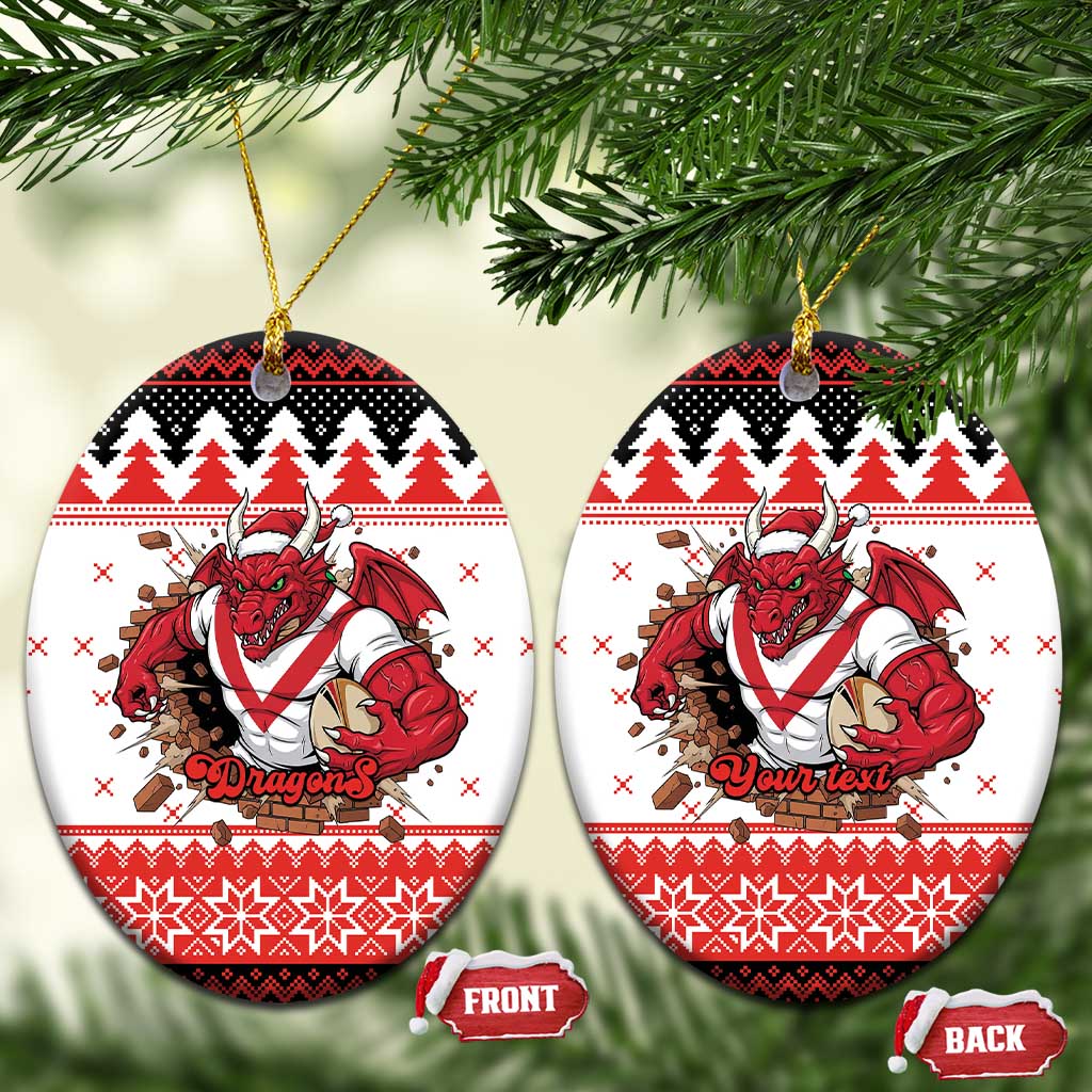 Illawarra Dragons Fire Personalised Ceramic Ornament Christmas Rugby League Spirit - Aussie Hoodie