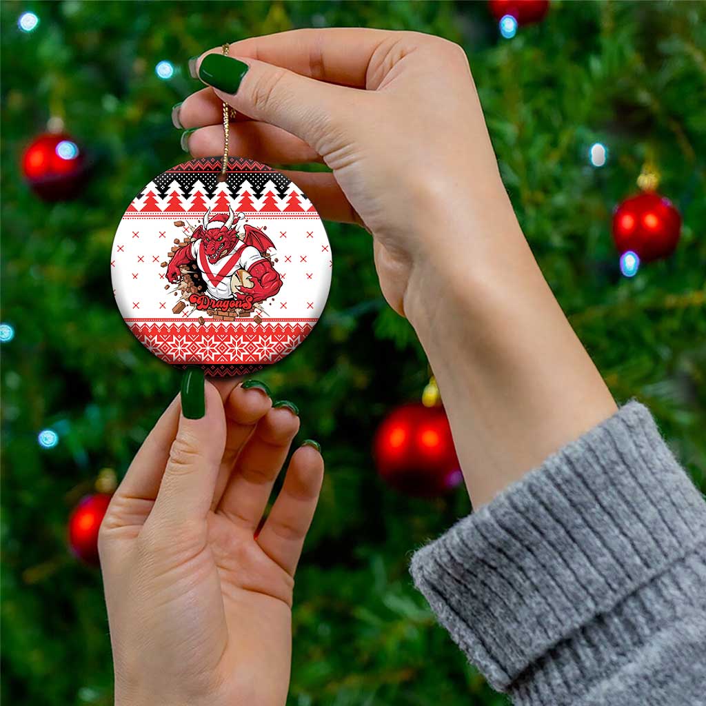 Illawarra Dragons Fire Personalised Ceramic Ornament Christmas Rugby League Spirit - Aussie Hoodie