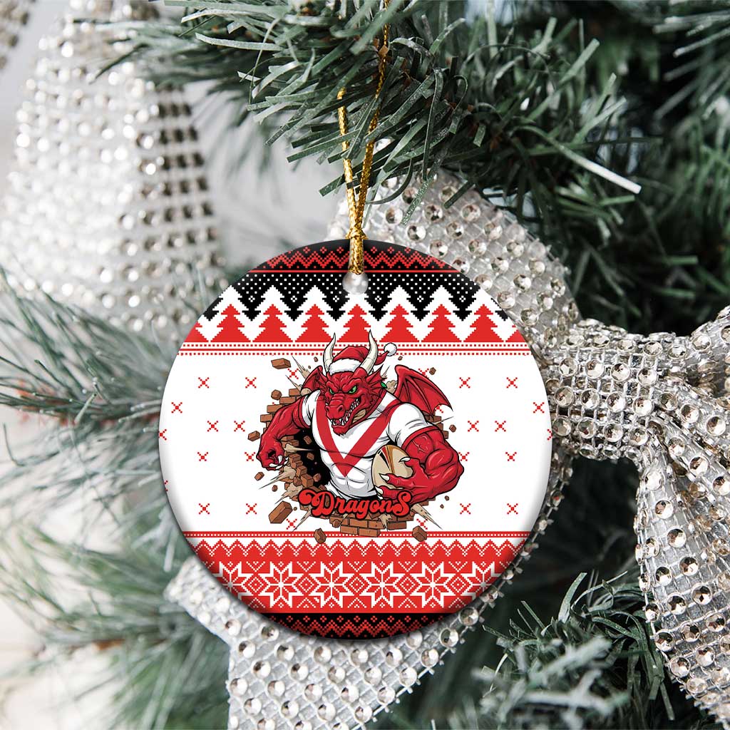 Illawarra Dragons Fire Personalised Ceramic Ornament Christmas Rugby League Spirit - Aussie Hoodie
