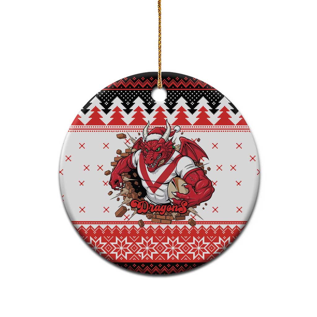 Illawarra Dragons Fire Personalised Ceramic Ornament Christmas Rugby League Spirit - Aussie Hoodie