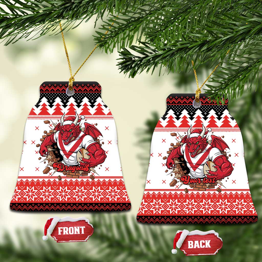 Illawarra Dragons Fire Personalised Ceramic Ornament Christmas Rugby League Spirit - Aussie Hoodie