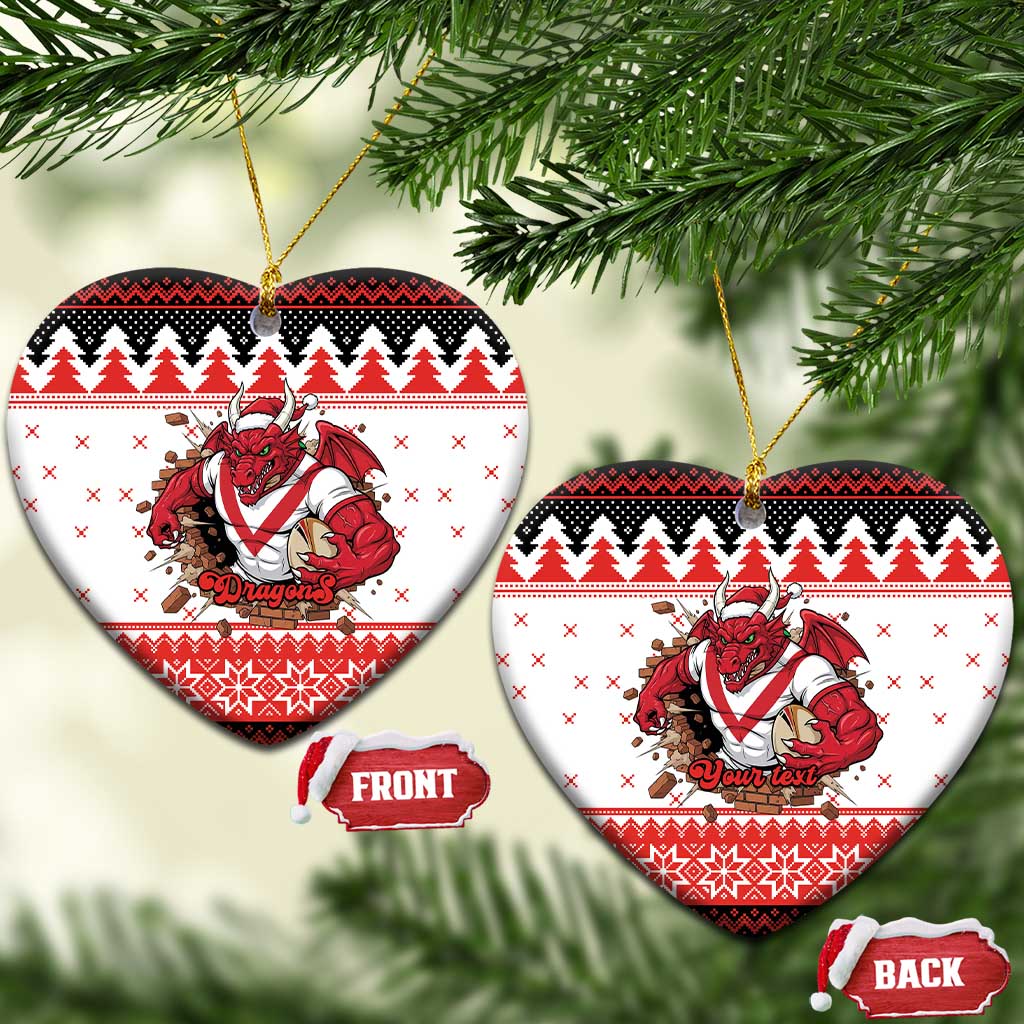 Illawarra Dragons Fire Personalised Ceramic Ornament Christmas Rugby League Spirit - Aussie Hoodie