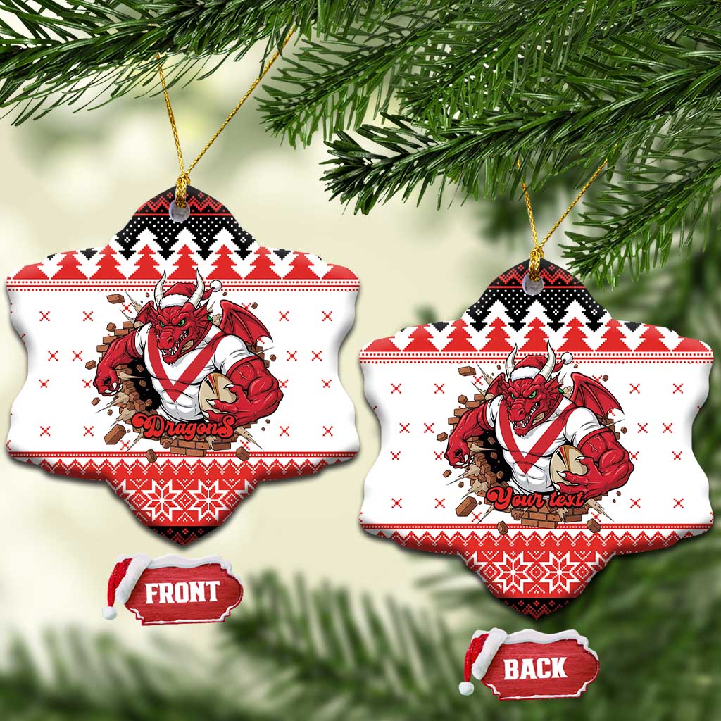 Illawarra Dragons Fire Personalised Ceramic Ornament Christmas Rugby League Spirit - Aussie Hoodie