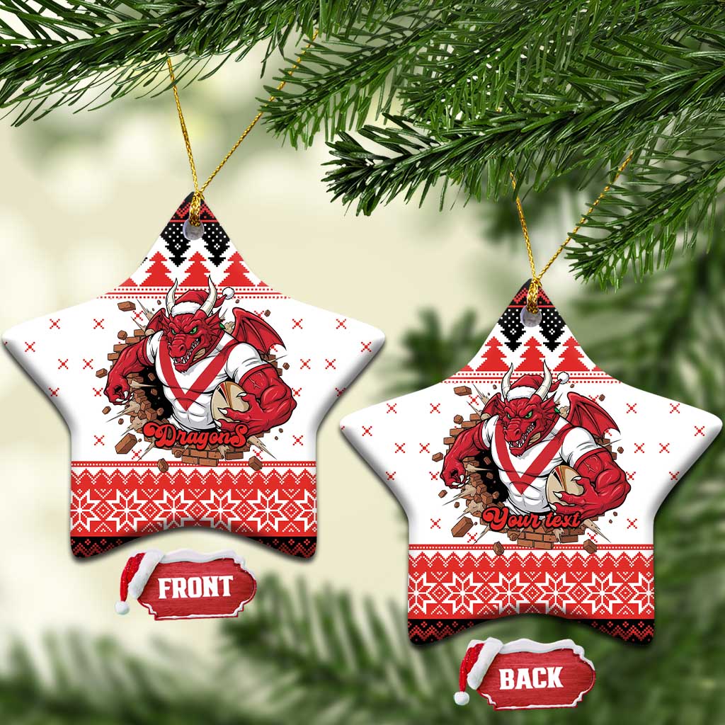Illawarra Dragons Fire Personalised Ceramic Ornament Christmas Rugby League Spirit - Aussie Hoodie